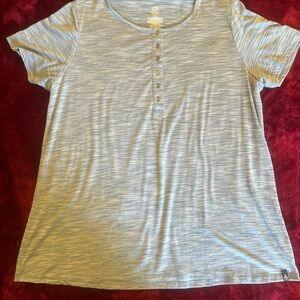 Torrid Light Blue Short Sleeve Henley Top